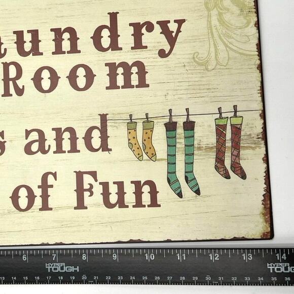 LAUNDRY ROOM wall sign art 9.5x14 Vintage Look Rustic Metal Retro Hobby Lobby - Picture 3 of 4